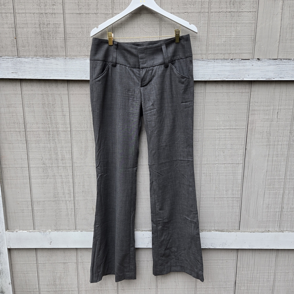 Alice + Olivia Gray Charcoal Trousers Slacks Wool Business Casual Flare Pants 8